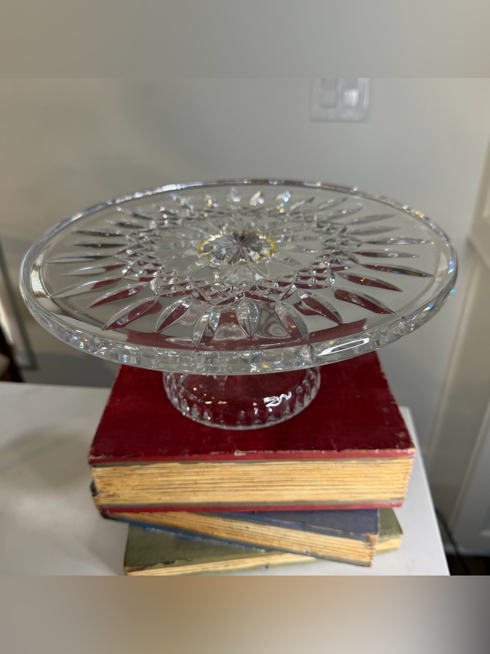 Waterford Clear Crystal Glass Pedestal Cake Stand - Elegant Serving Platter